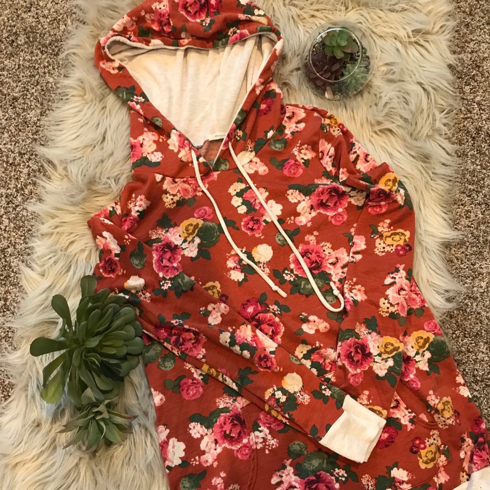 Floral Pullover Hoodie